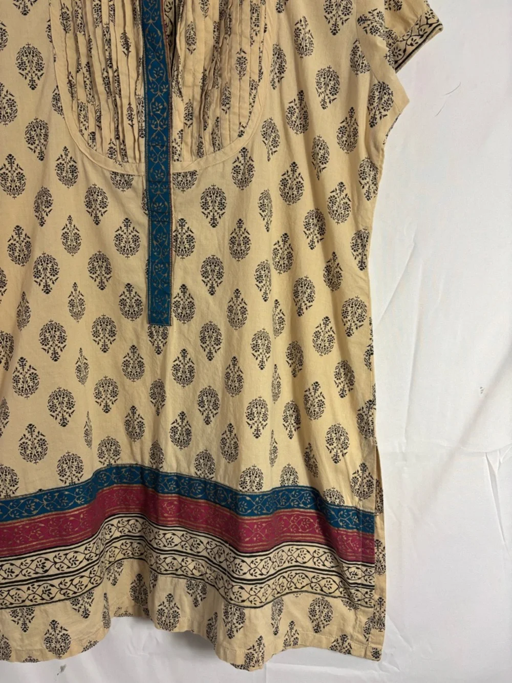 Tan Short Sleeve Women’s Boho Tunic Hippie Blouse Size XXL - Picture 11 of 14